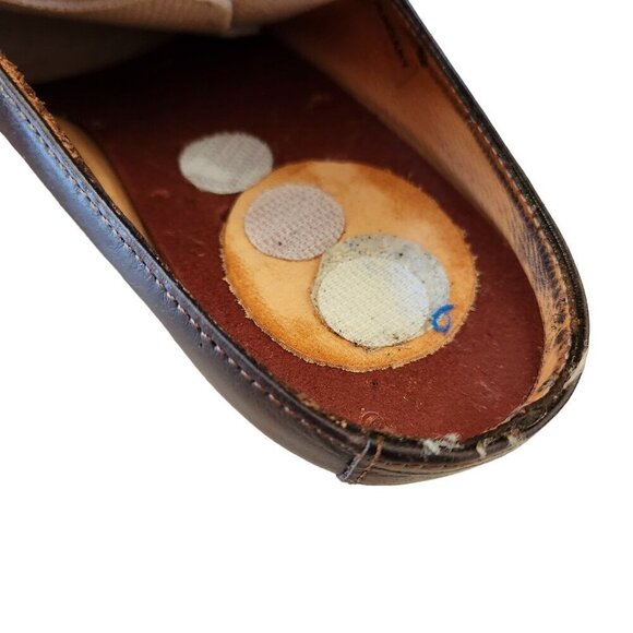 Think! Brown Leather Pointed Toe Artsy Aladdin Lagenlook Mule Clog Heels Sz. 40 - Picture 7 of 8